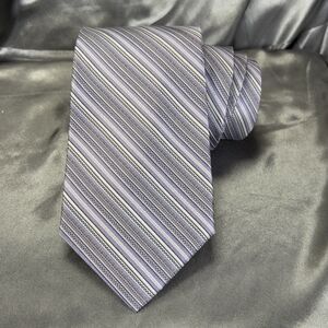 Burma Bibas Necktie Men's 55"x4" Tie 100% Silk Lilac Silver Striped Wedding Gift
